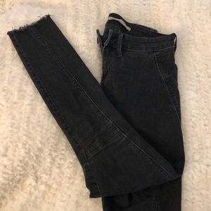 Vince skinny black denim raw hem sz 27